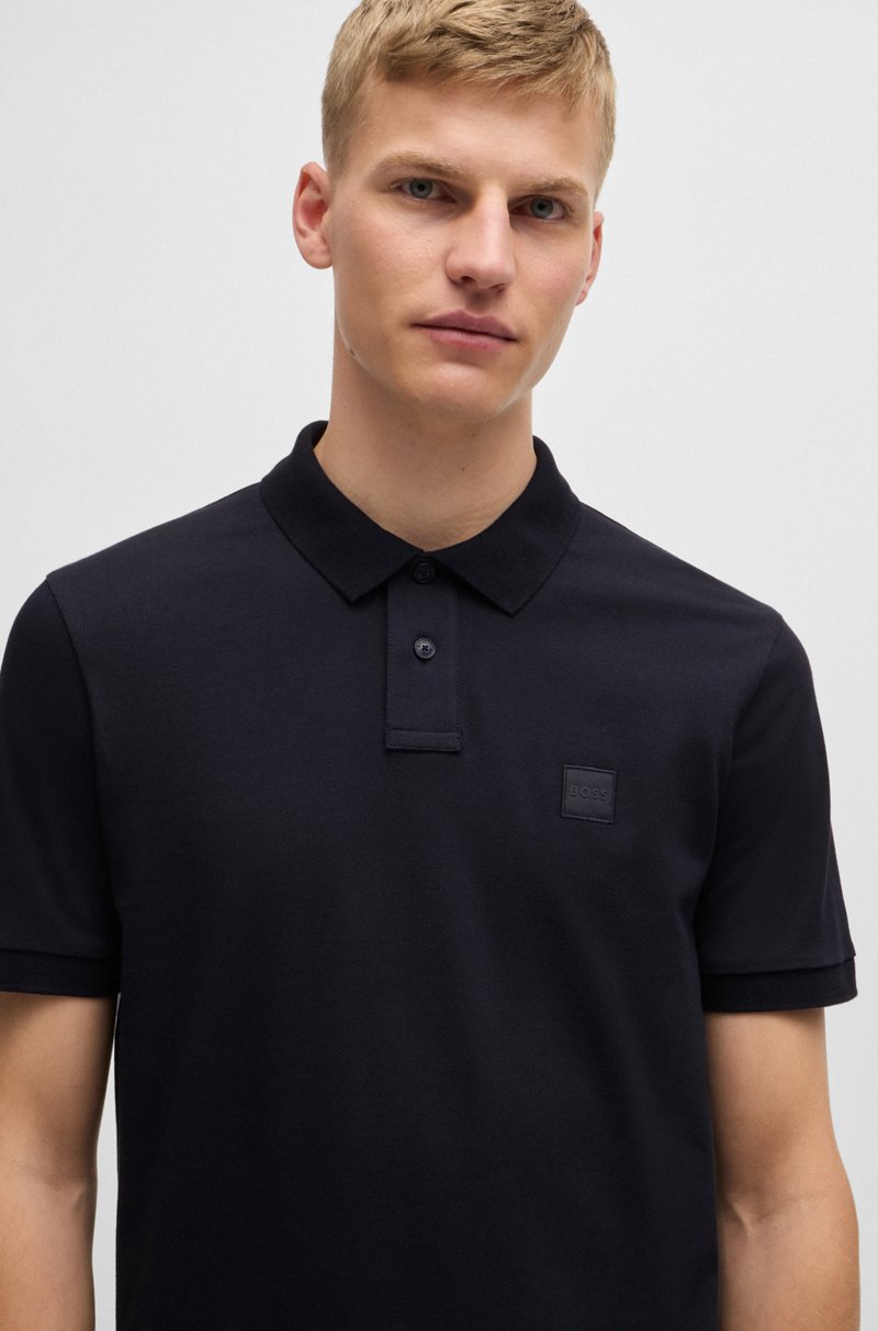 Hugo Boss Polo Slim Fit De Algodón Elástico Con Parche De Logo