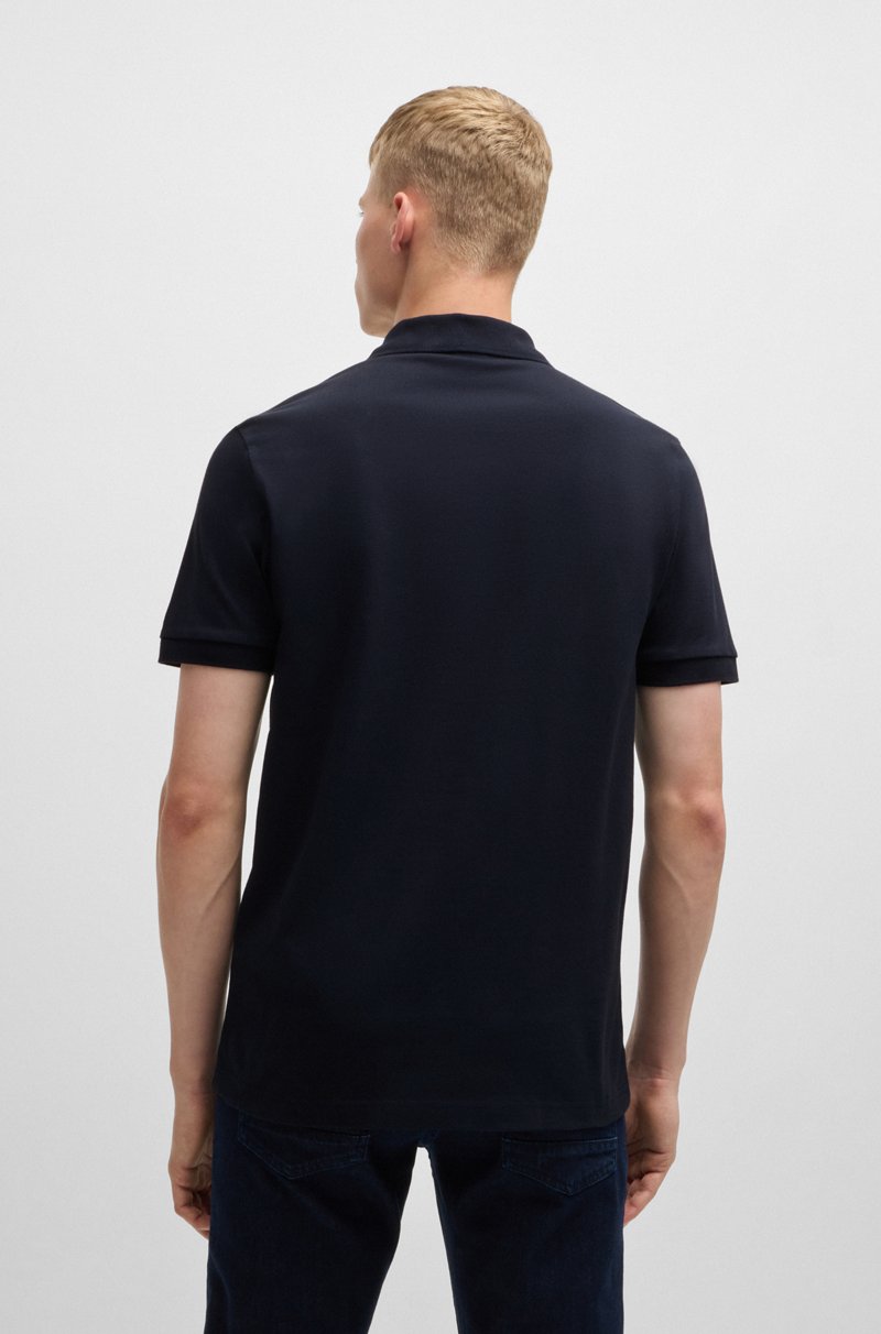 Hugo Boss Polo Slim Fit De Algodón Elástico Con Parche De Logo