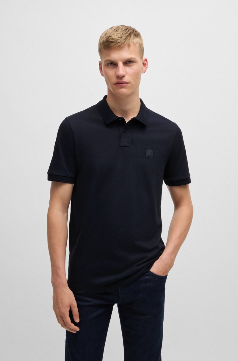 Hugo Boss Polo slim fit de algodón elástico con parche de logo