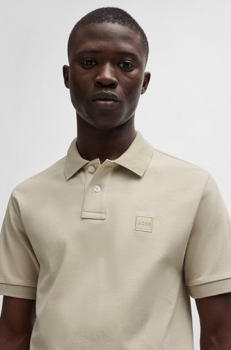 Hugo Boss Polo Slim Fit De Algodón Elástico Con Parche De Logo