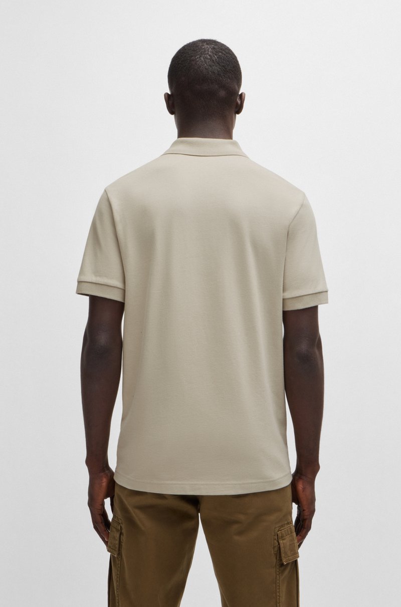 Hugo Boss Polo Slim Fit De Algodón Elástico Con Parche De Logo