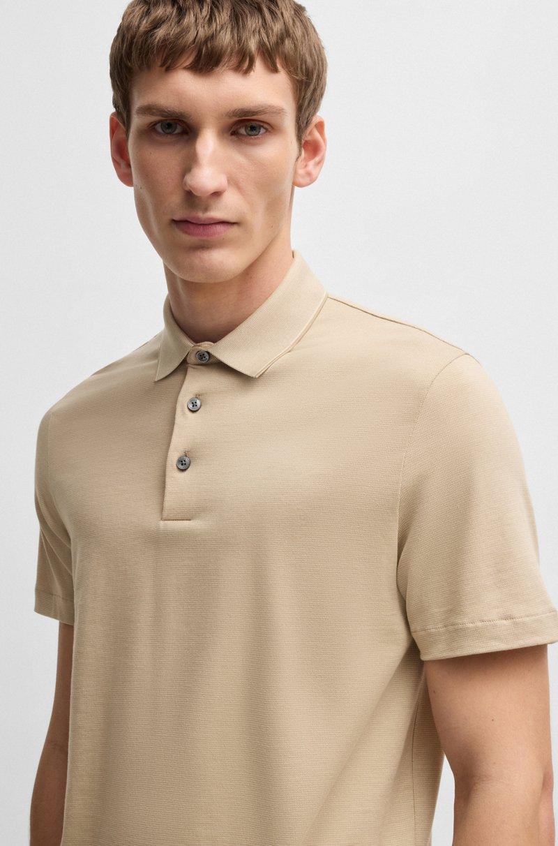 Hugo Boss Polo Slim Fit De Algodón Estructurado Con Cuello En Contraste