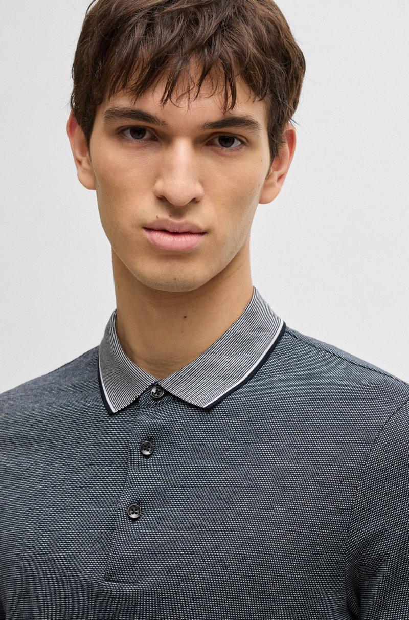 Hugo Boss Polo Slim Fit De Algodón Estructurado Con Cuello En Contraste