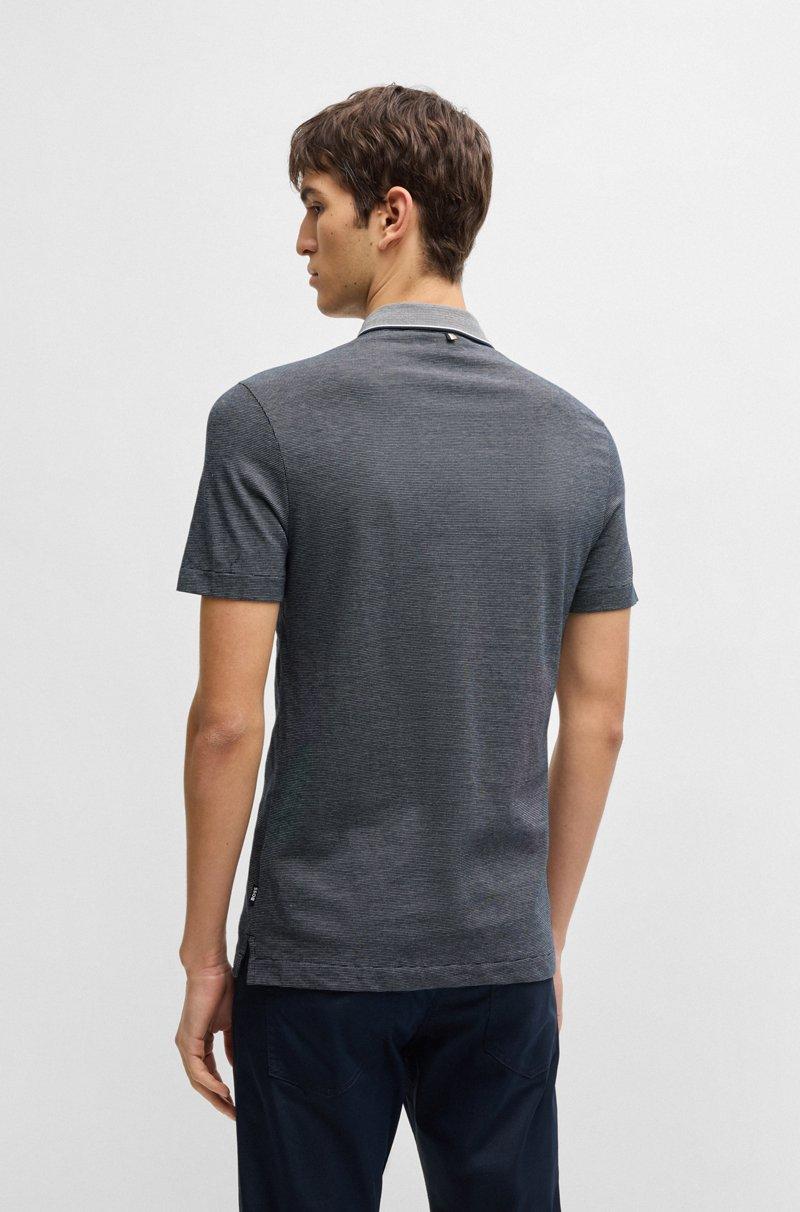 Hugo Boss Polo Slim Fit De Algodón Estructurado Con Cuello En Contraste