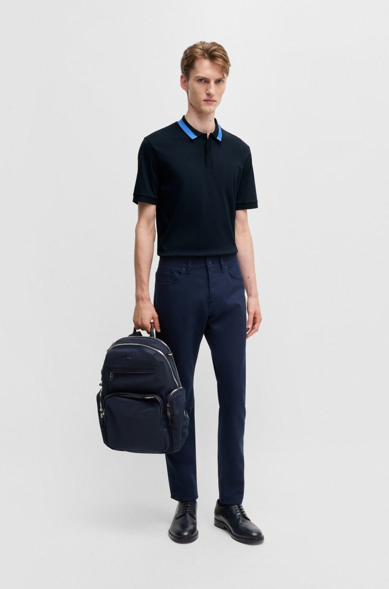 Hugo Boss Polo Slim Fit De Algodón Mercerizado Con Raya En El Cuello