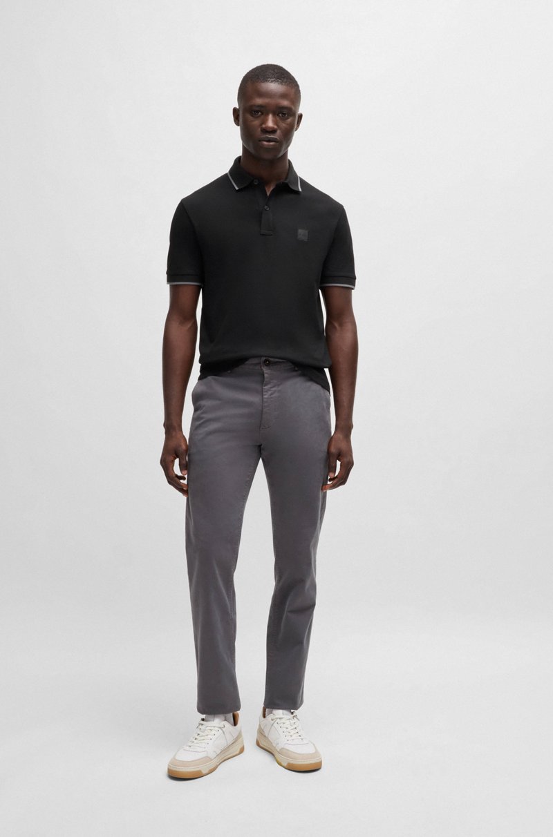 Hugo Boss Polo Slim Fit De Piqué De Algodón Elástico