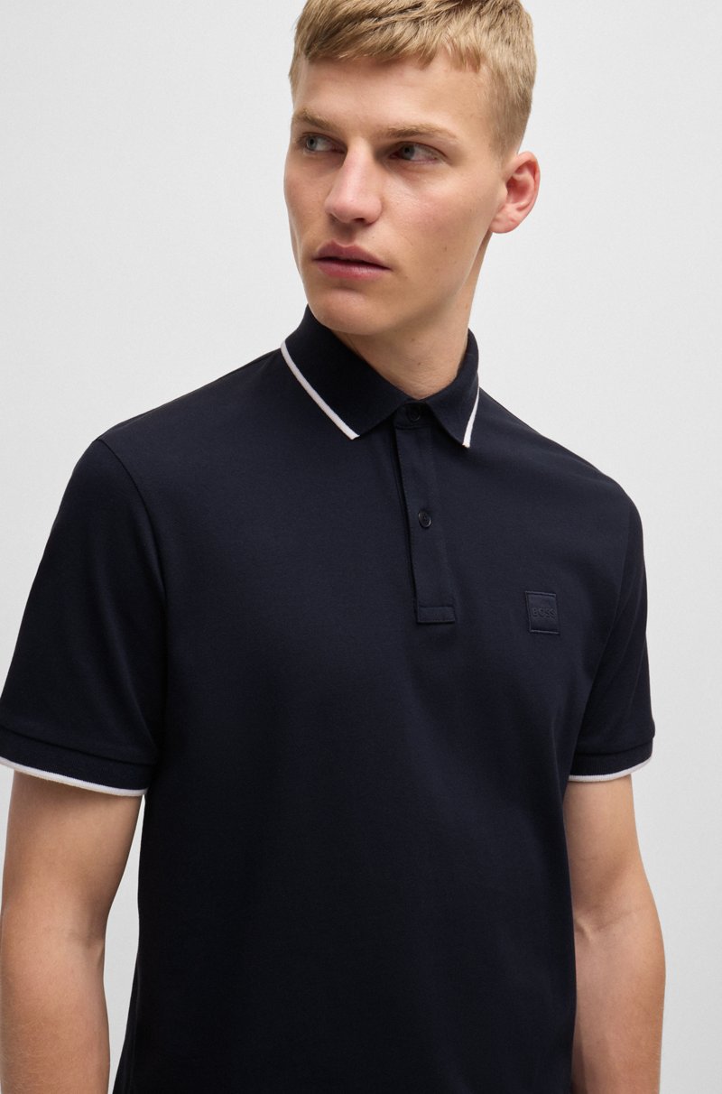 Hugo Boss Polo Slim Fit De Piqué De Algodón Elástico