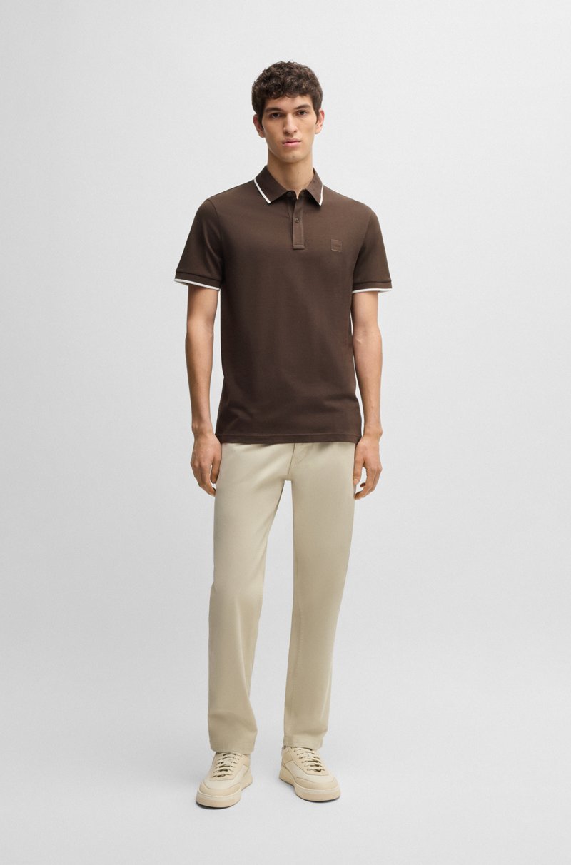 Hugo Boss Polo Slim Fit De Piqué De Algodón Elástico