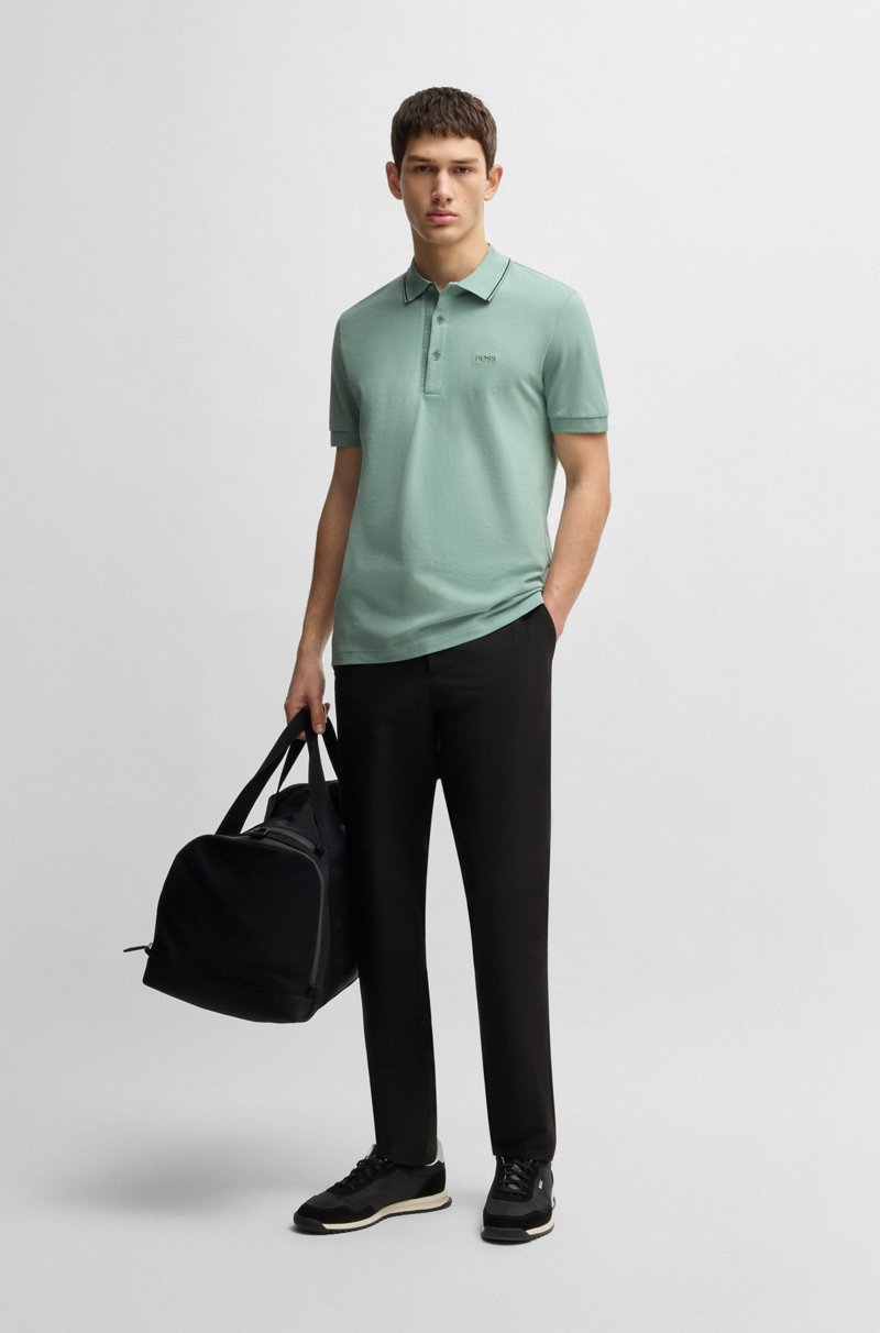 Hugo Boss Polo Slim Fit En Piqué De Algodón Con Logo Tonal