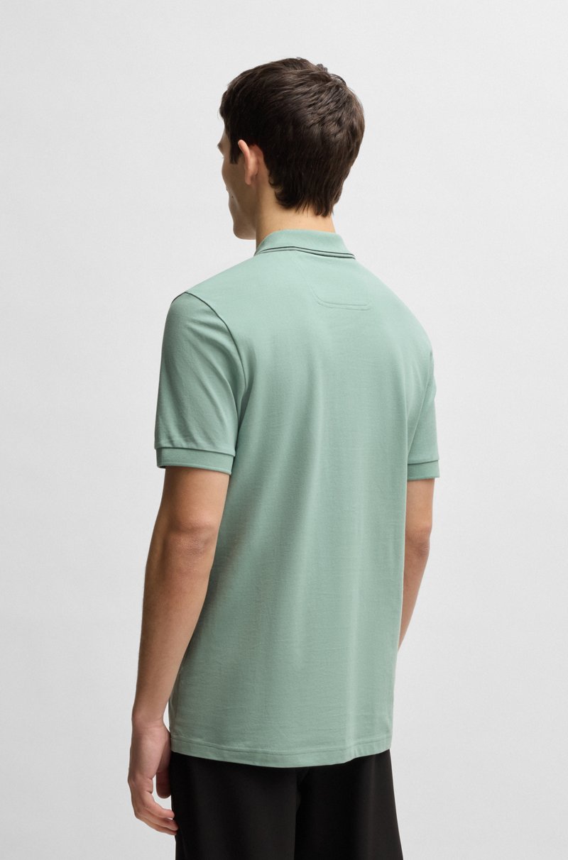 Hugo Boss Polo Slim Fit En Piqué De Algodón Con Logo Tonal