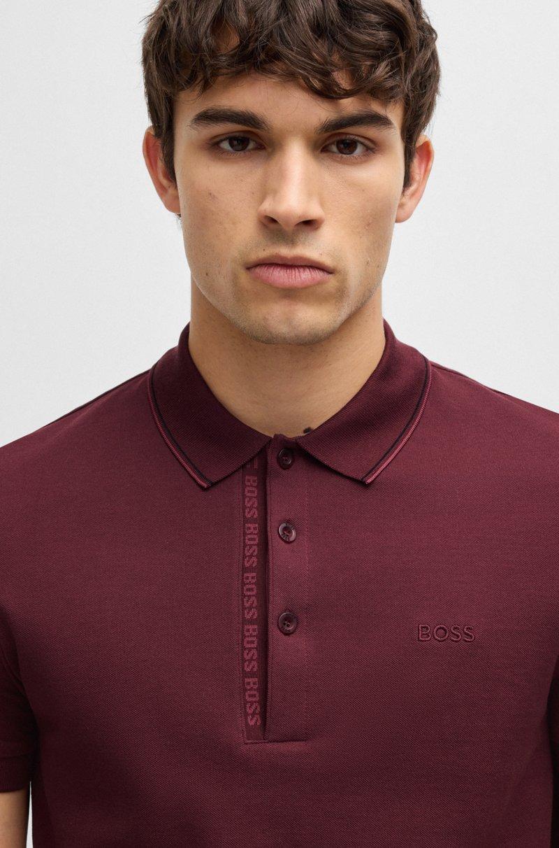 Hugo Boss Polo Slim Fit En Piqué De Algodón Con Logo Tonal