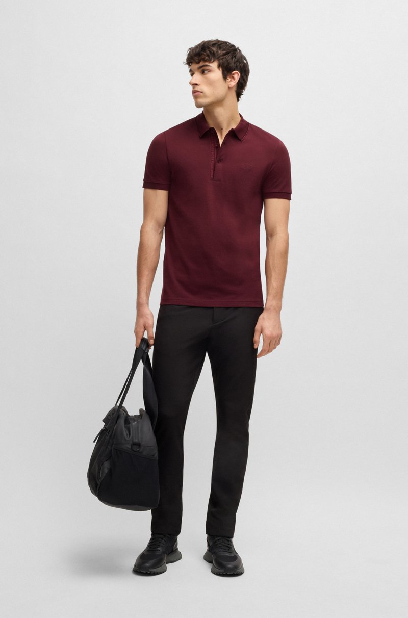 Hugo Boss Polo Slim Fit En Piqué De Algodón Con Logo Tonal