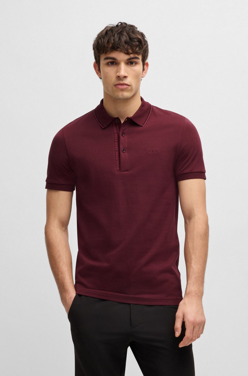 Hugo Boss Polo slim fit en piqué de algodón con logo tonal