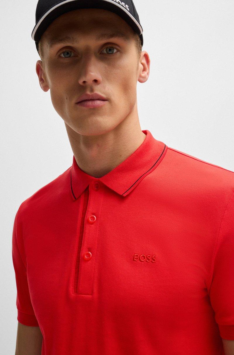 Hugo Boss Polo Slim Fit En Piqué De Algodón Con Logo Tonal