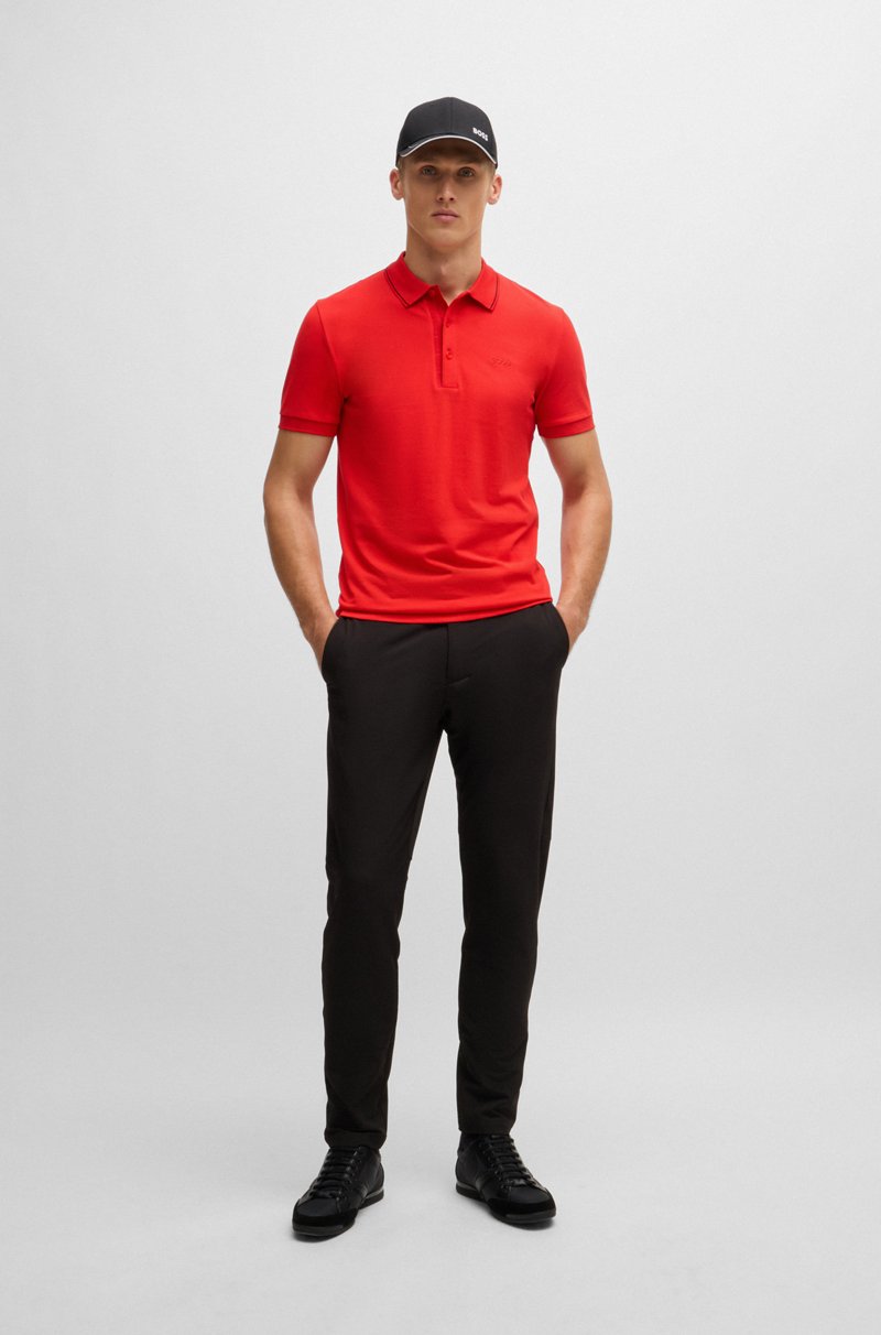 Hugo Boss Polo Slim Fit En Piqué De Algodón Con Logo Tonal