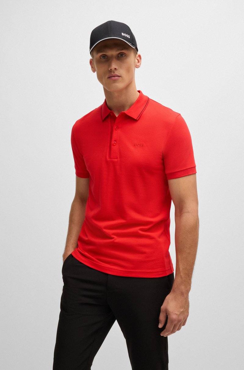 Hugo Boss Polo slim fit en piqué de algodón con logo tonal