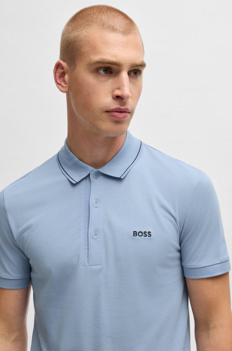 Hugo Boss Polo Slim Fit En Piqué De Algodón Con Logo Tonal