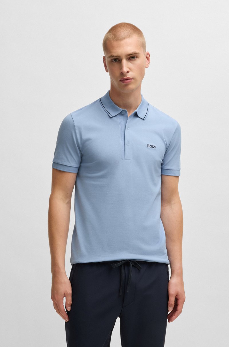 Hugo Boss Polo slim fit en piqué de algodón con logo tonal