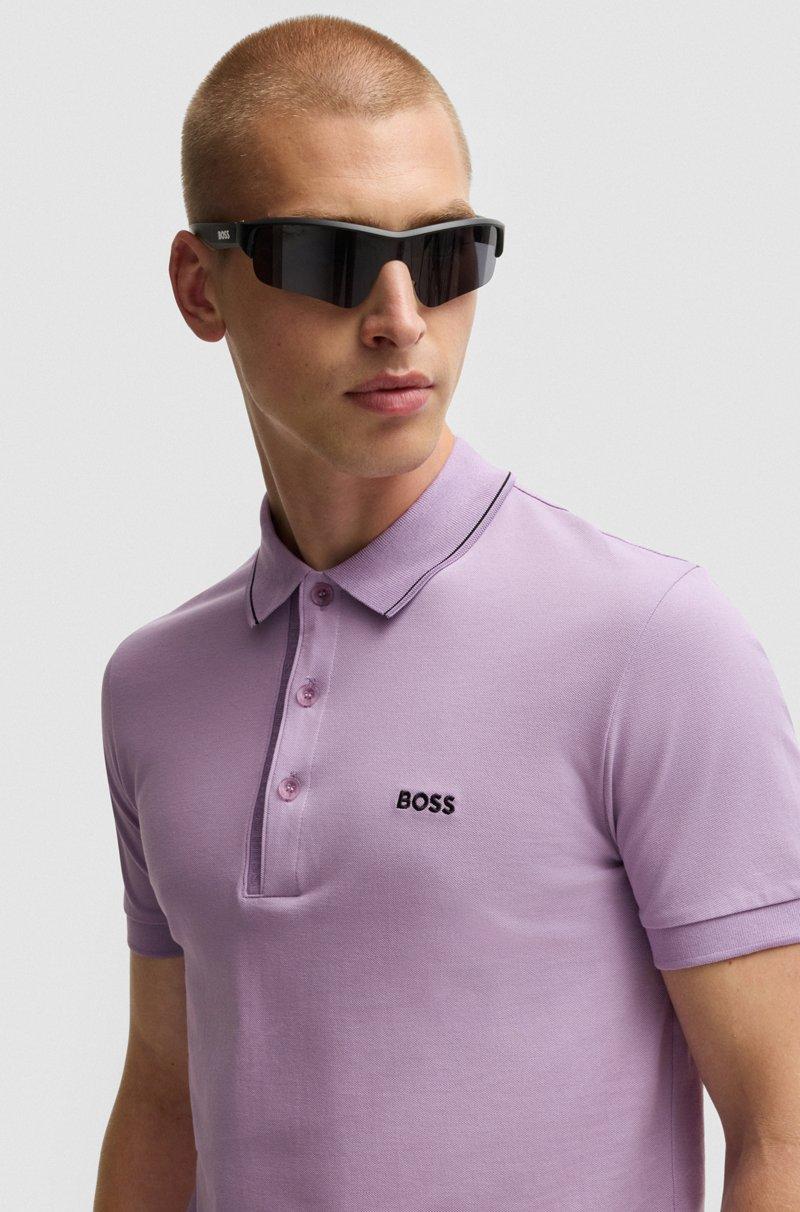 Hugo Boss Polo Slim Fit En Piqué De Algodón Con Logo Tonal