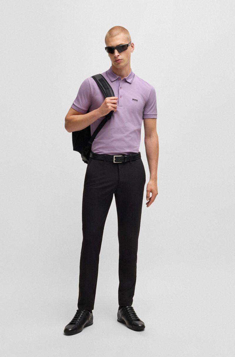 Hugo Boss Polo Slim Fit En Piqué De Algodón Con Logo Tonal