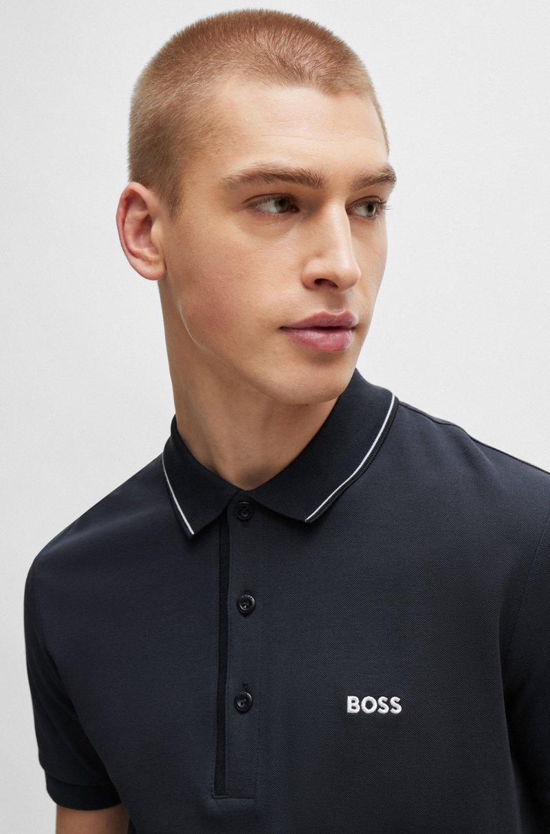 Hugo Boss Polo Slim Fit En Piqué De Algodón Con Logo Tonal