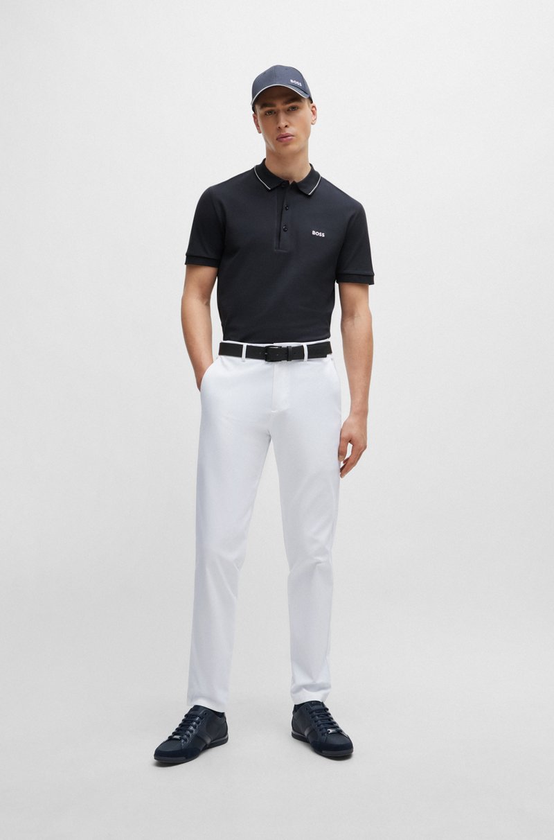Hugo Boss Polo Slim Fit En Piqué De Algodón Con Logo Tonal