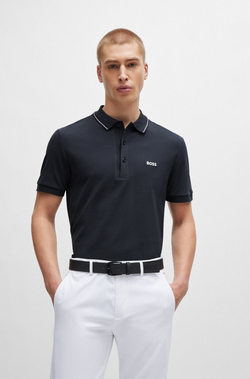 Hugo Boss Polo slim fit en piqué de algodón con logo tonal