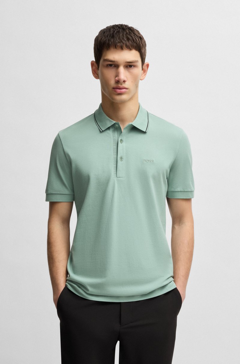 Hugo Boss Polo slim fit en piqué de algodón con logo tonal