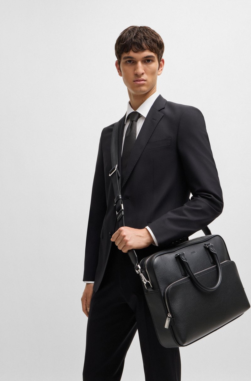 Hugo Boss Portadocumentos De Piel Italiana Con Logo Grabado