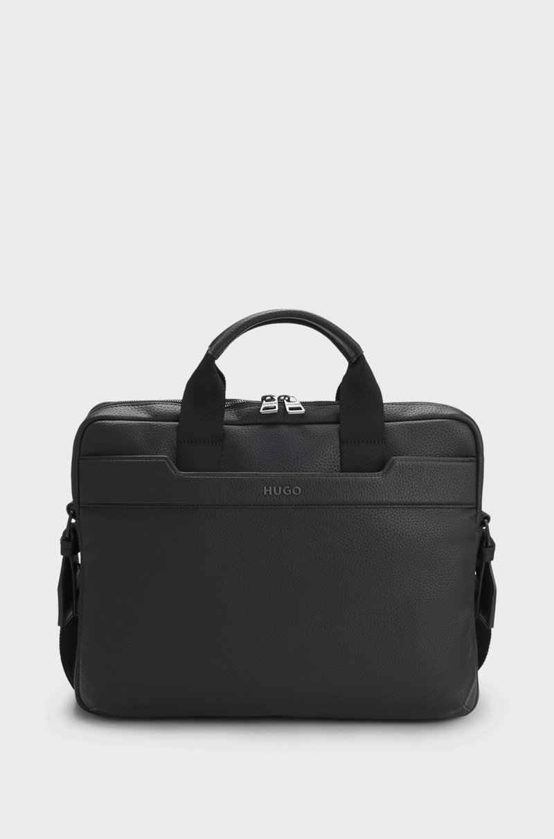 Hugo Boss Portadocumentos de piel sintética con logo de bronce industrial