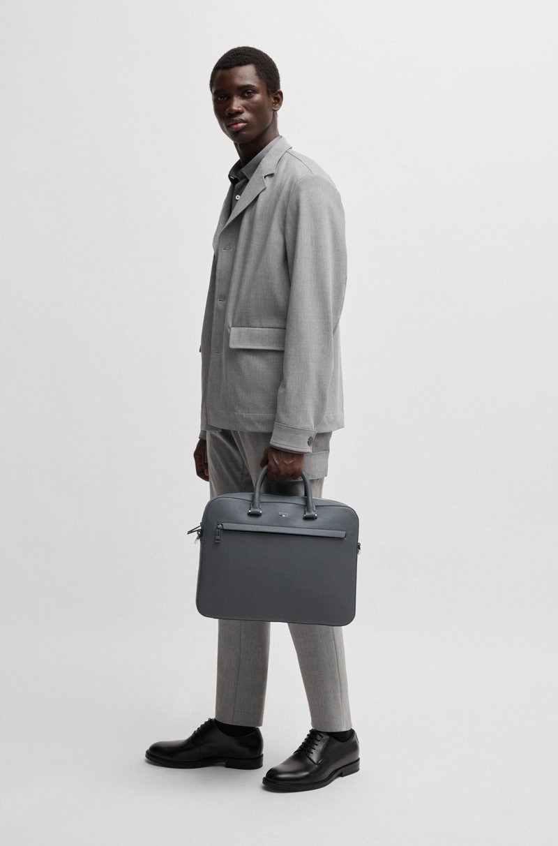 Hugo Boss Portadocumentos De Piel Sintética Granulada Con Ribetes De La Marca