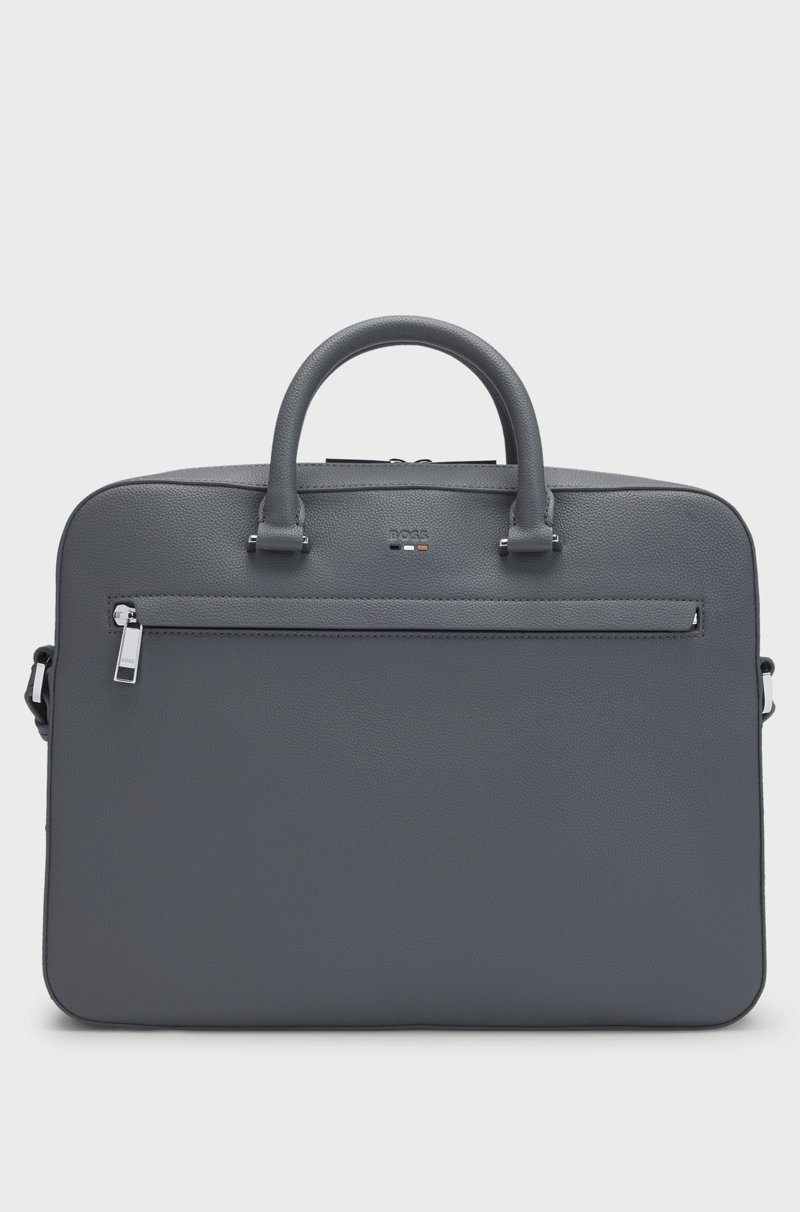 Hugo Boss Portadocumentos de piel sintética granulada con ribetes de la marca