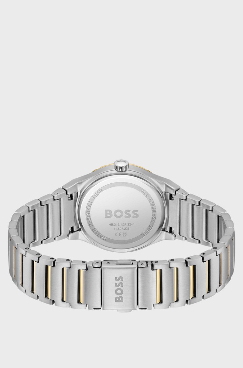 Hugo Boss Reloj A Dos Tonos Con Esfera Blanca Y Plateada