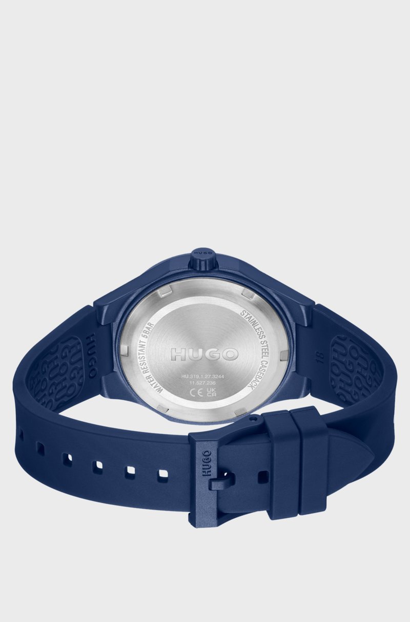 Hugo Boss Reloj Azul Mate Con Correa De Silicona De La Marca