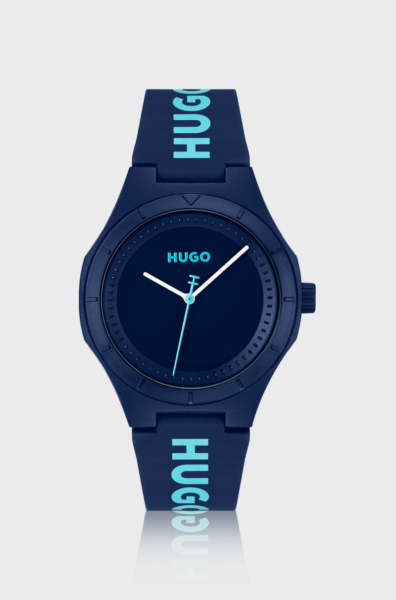 Hugo Boss Reloj Azul Mate Con Correa De Silicona De La Marca
