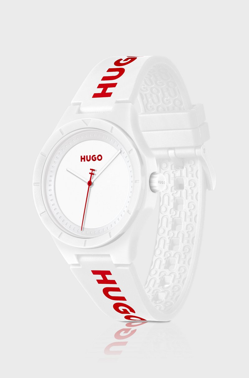 Hugo Boss Reloj Blanco Mate Con Correa De Silicona De La Marca