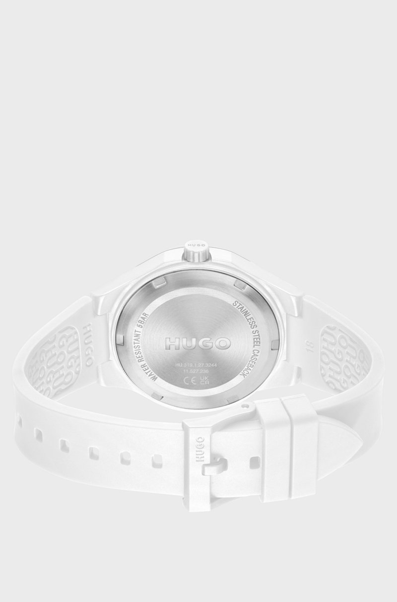 Hugo Boss Reloj Blanco Mate Con Correa De Silicona De La Marca