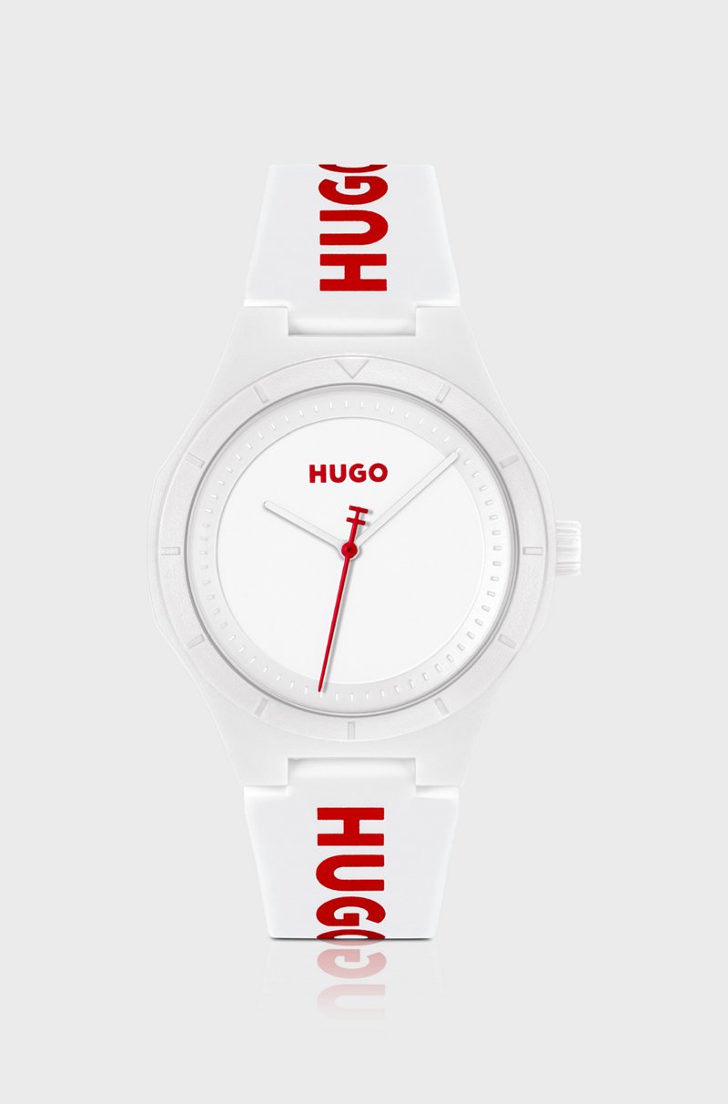 Hugo Boss Reloj Blanco Mate Con Correa De Silicona De La Marca
