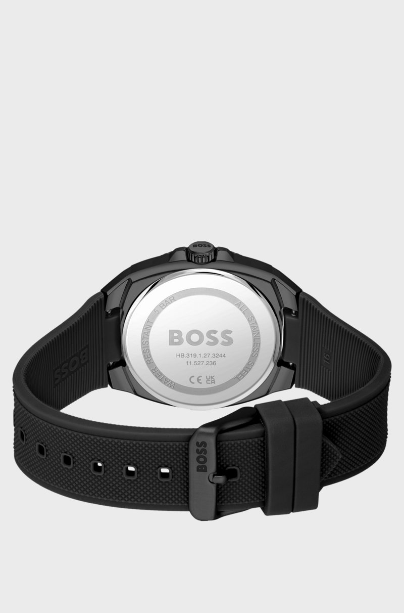 Hugo Boss Reloj Con Correa De Silicona Y Esfera Verde Oliva En Guilloché