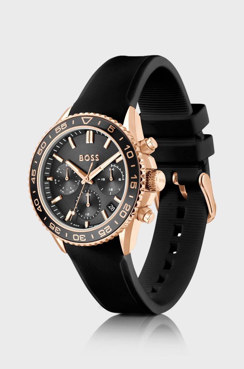 Hugo Boss Reloj Con Efecto De Oro Rojo Y Correa De Silicona