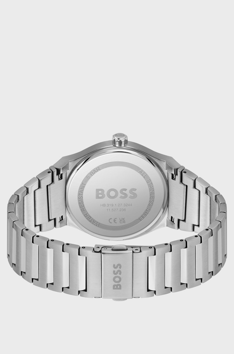 Hugo Boss Reloj Con Esfera Azul Y Pulsera De Eslabones De Acero Inoxidable