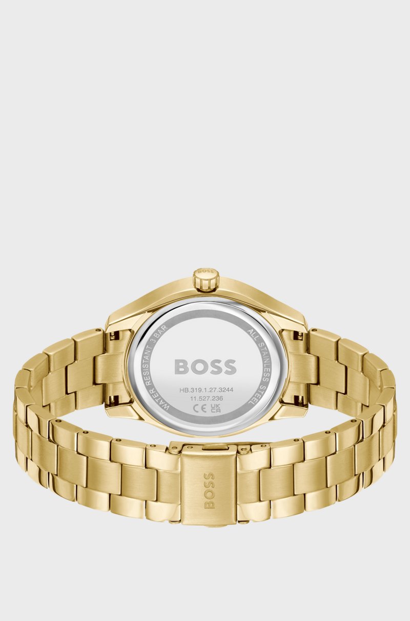Hugo Boss Reloj Con Esfera Verde Cepillada Y Pulsera De Eslabones