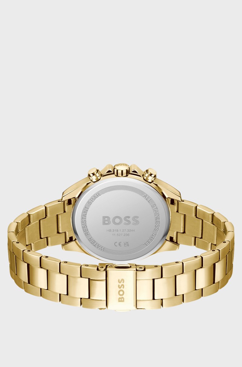 Hugo Boss Reloj Con Esfera Verde Varias Subesferas Y Pulsera De Eslabones