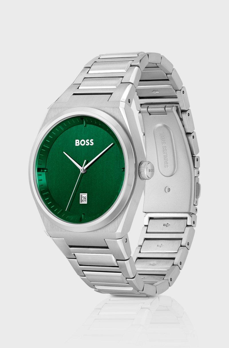 Hugo Boss Reloj Con Esfera Verde Y Pulsera De Eslabones