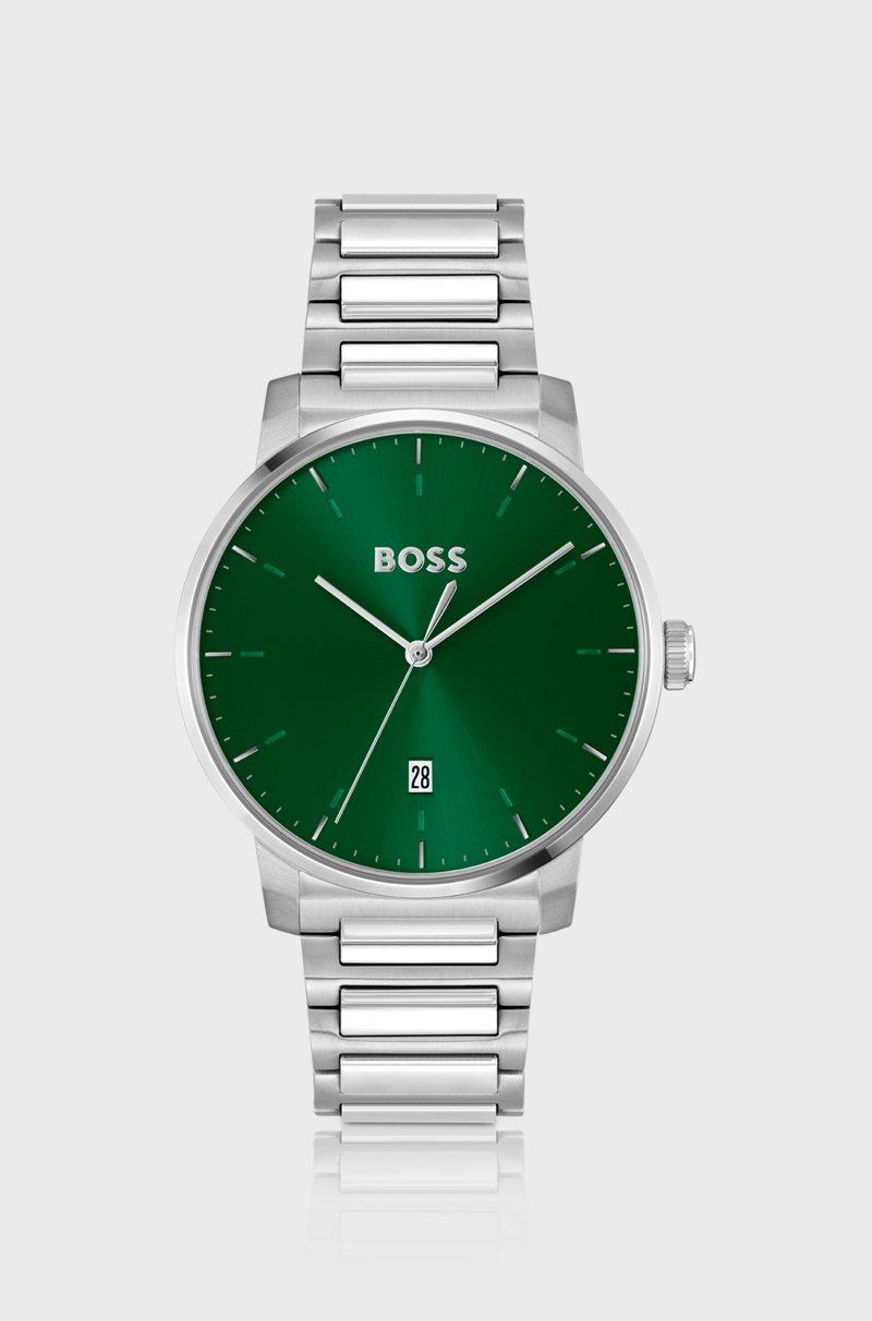 Hugo Boss Reloj con esfera verde y pulsera de eslabones en H