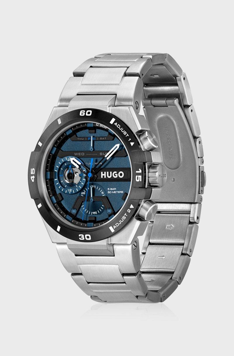 Hugo Boss Reloj Con Pulsera De Eslabones Y Esfera Azul A Capas