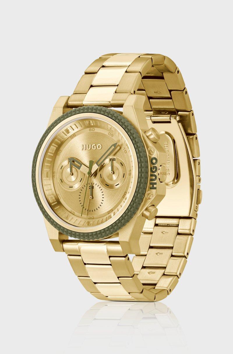 Hugo Boss Reloj Con Pulsera De Eslabones Y Esfera Dorada