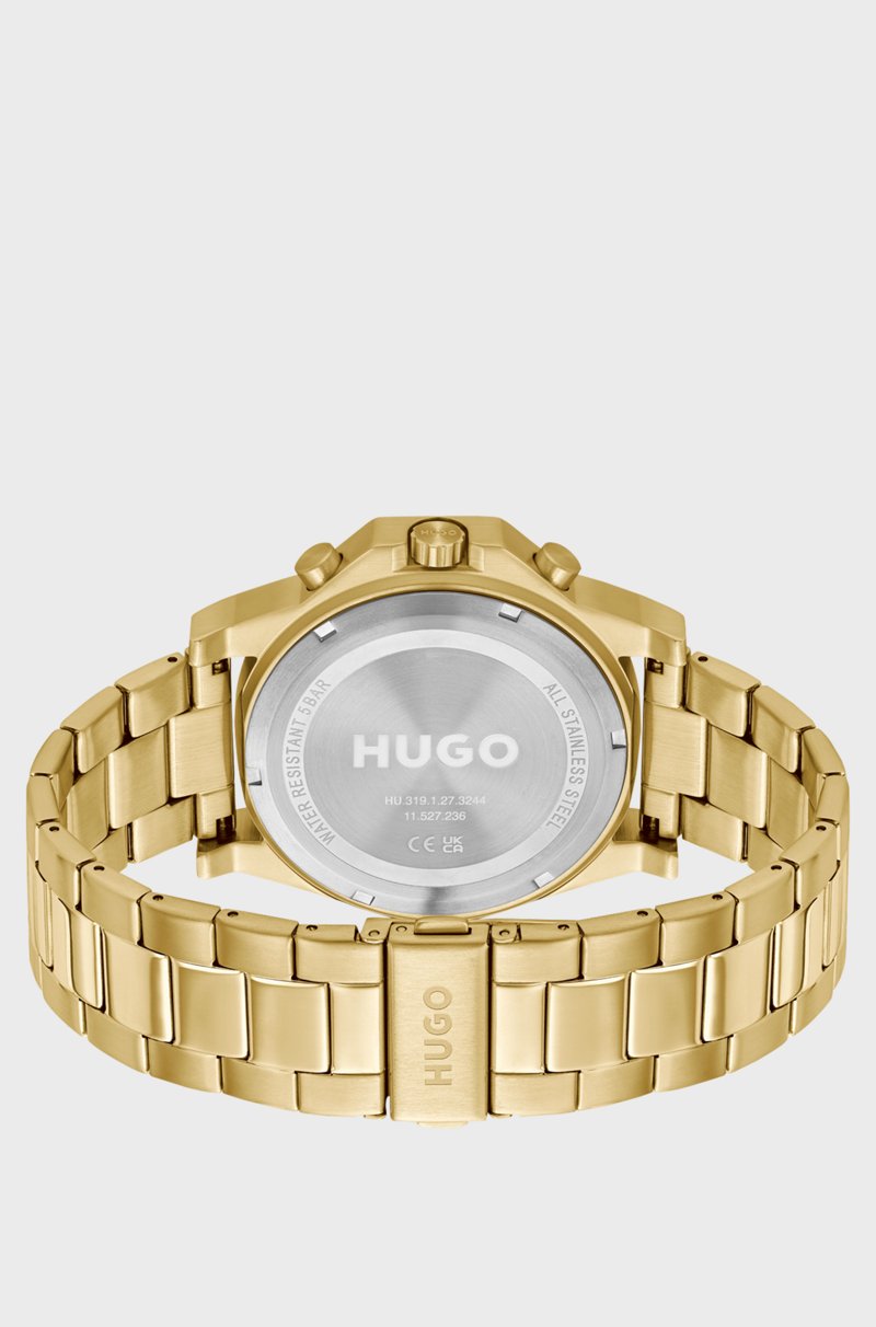 Hugo Boss Reloj Con Pulsera De Eslabones Y Esfera Dorada