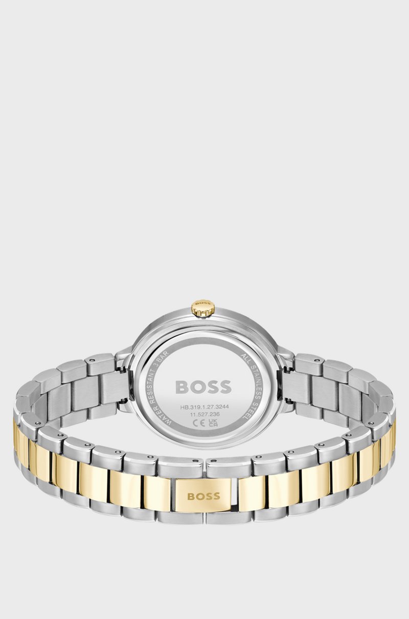 Hugo Boss Reloj Con Pulsera De Eslabones Y Esfera En Tono Blanco Plateado Con Monograma