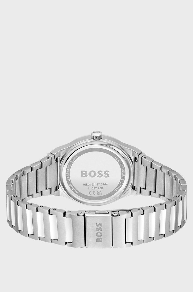 Hugo Boss Reloj Con Pulsera De Eslabones Y Esfera En Tono Plateado